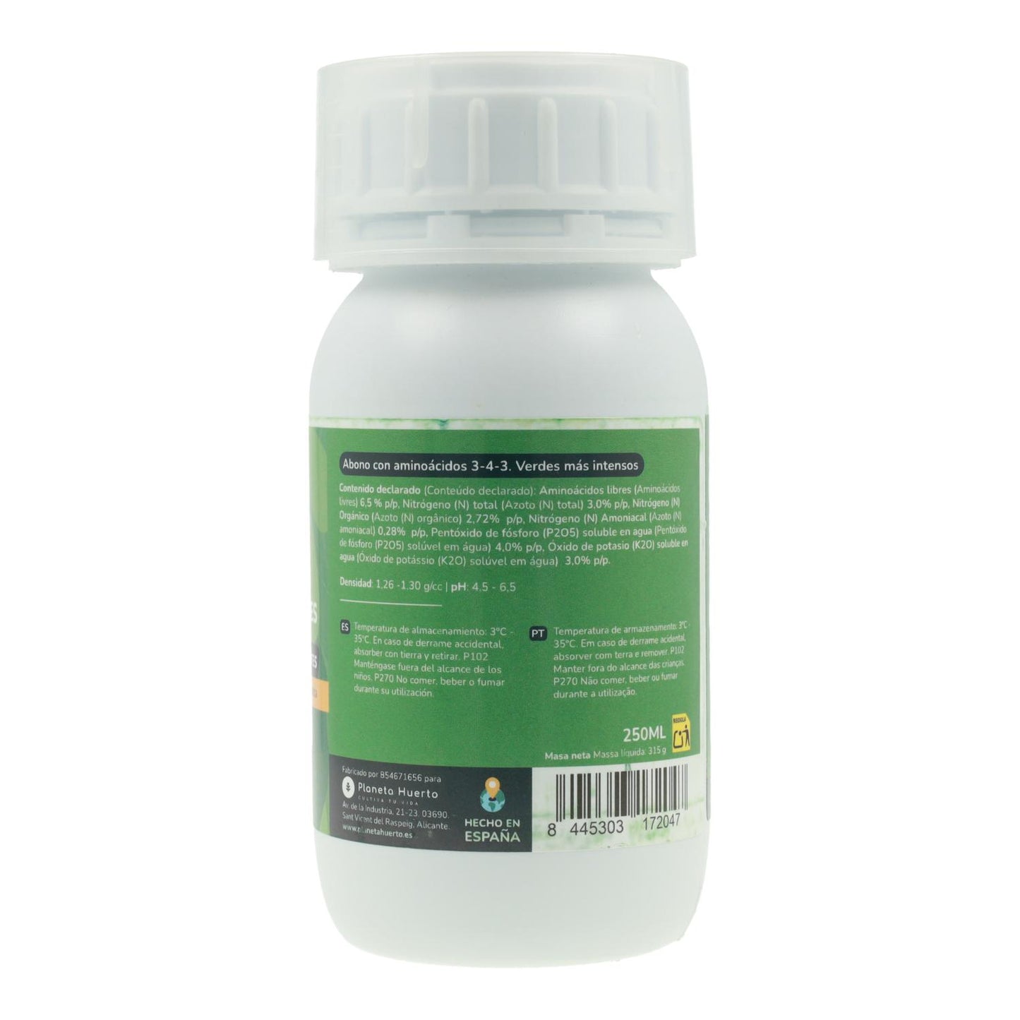 Fertilizante Líquido Planeta Huerto para Plantas Verdes 250 ml