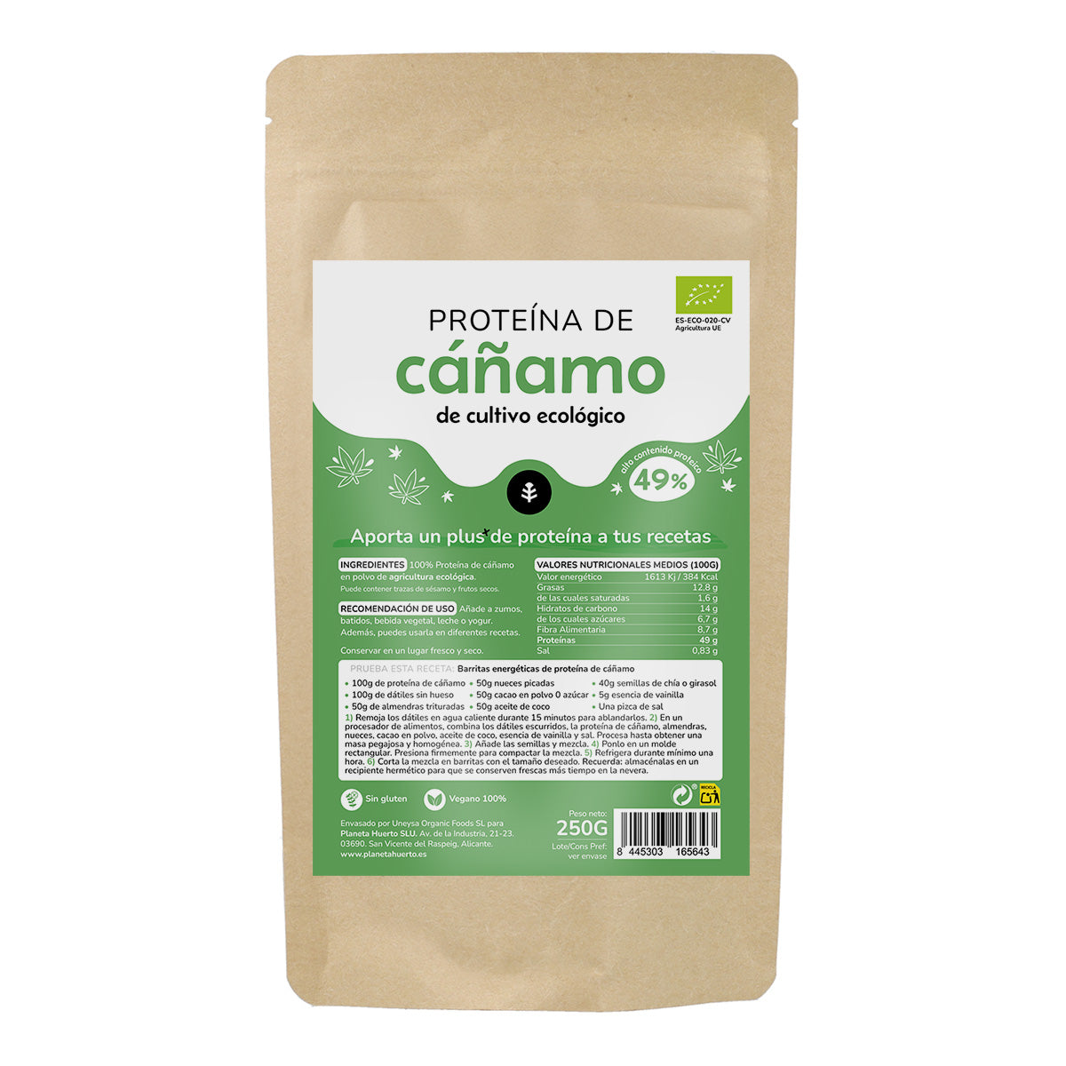 Proteína de Cânhamo Eco Planeta Huerto 250 gr
