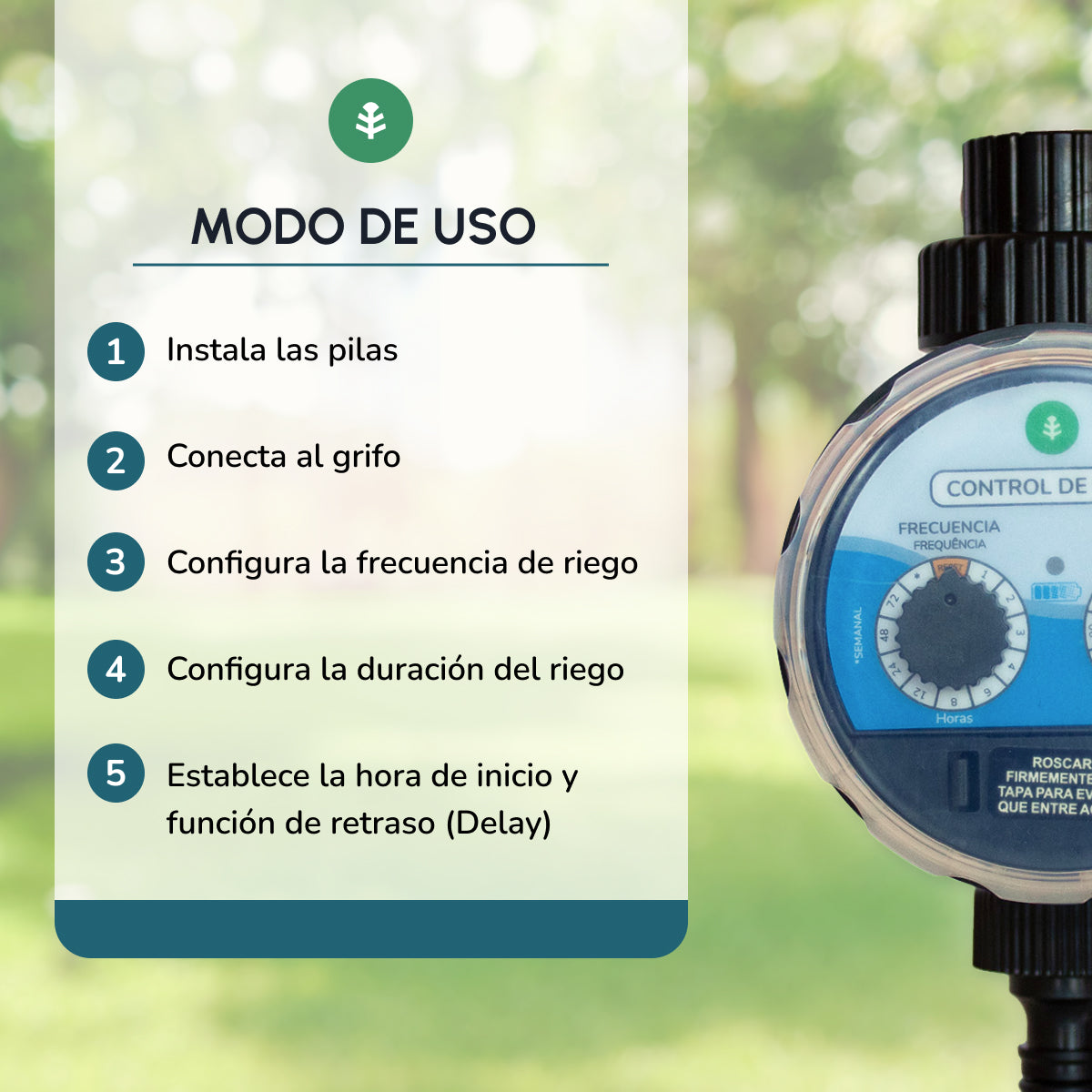 Programador de rega selado Planeta Huerto 0-6 bar