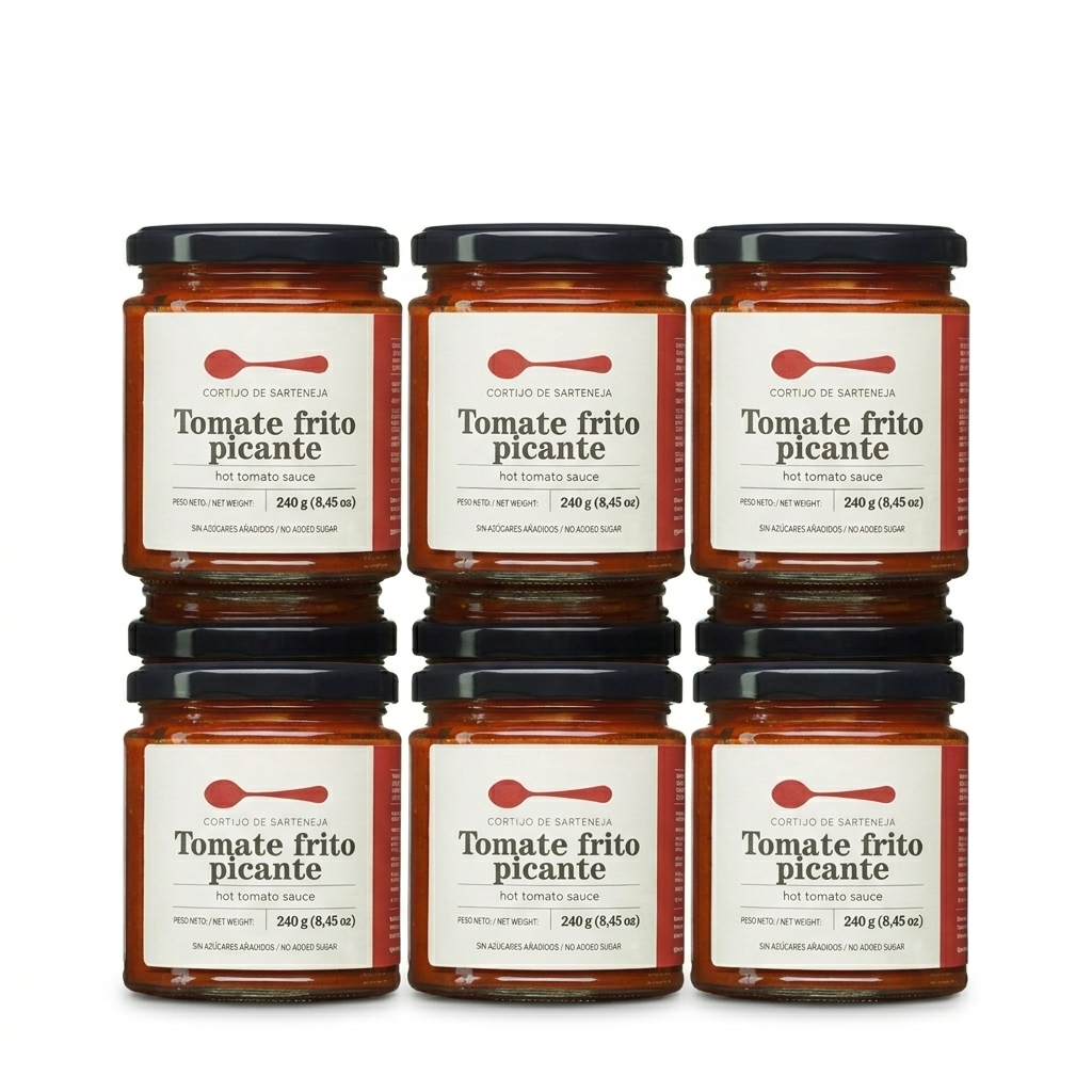 Salsa De Tomate Frito Picante Natural Sin Azúcar Añadido 240 G 6 Unidades_0