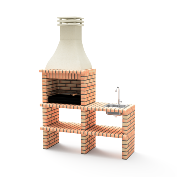 Churrasqueira Khiva Plus com bancada e lava-loiça, Movelar