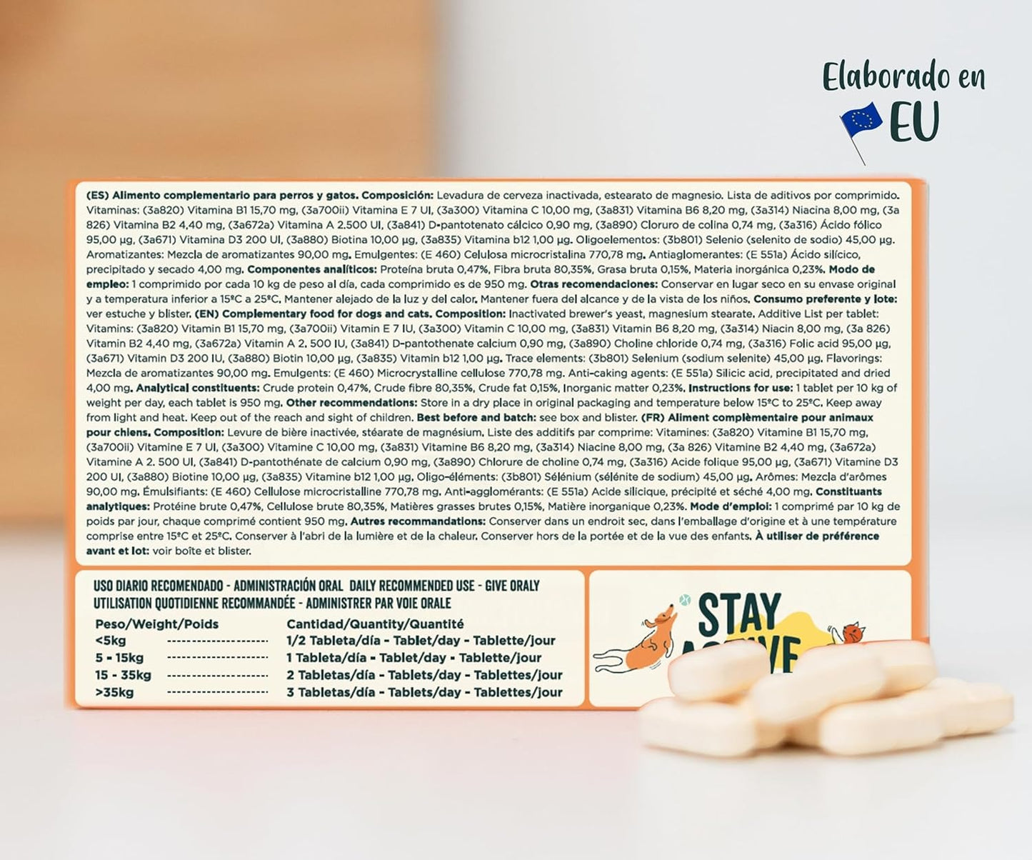 Wolf Belly Stay Active Vitamins para cães idosos a partir dos 8 anos 30 comprimidos