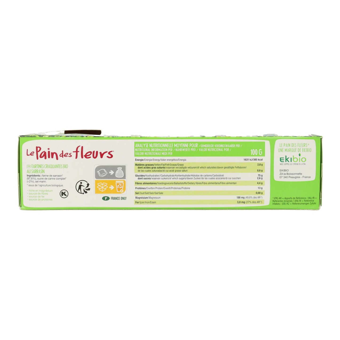 Tosta Crocante de Trigo Sarraceno Sem Glúten Le Pain de Fleurs 300g