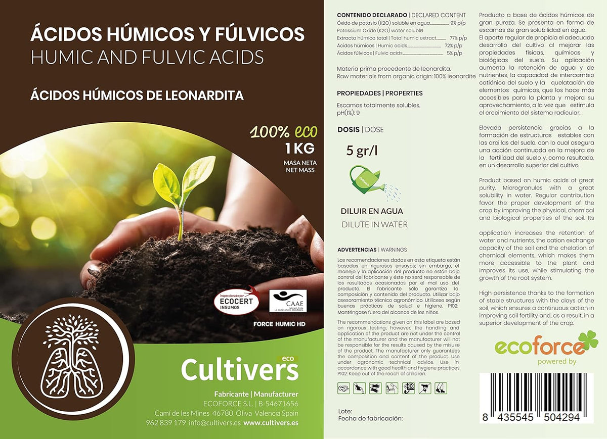 Cultivers Abono Universal Ácidos Húmicos Fúlvicos Y Potasio 5 Kg Ecológico 82% | Fertilizante Soluble Concentrado De…_4