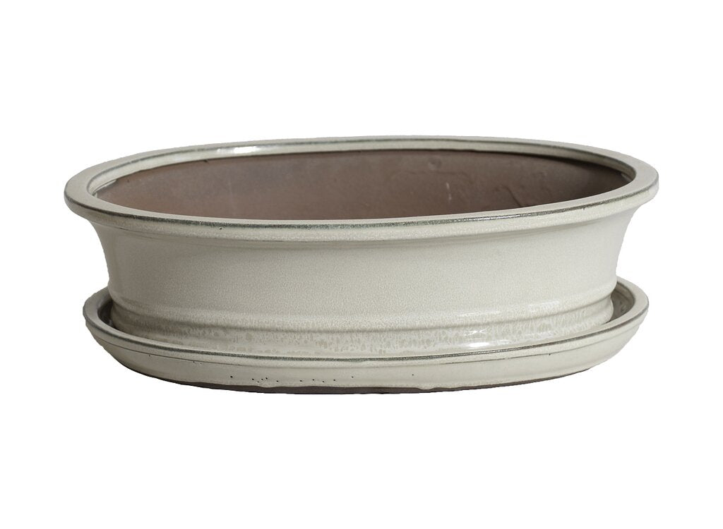 Tiesto Oval Crema Con Plato 21x17x7cm_0