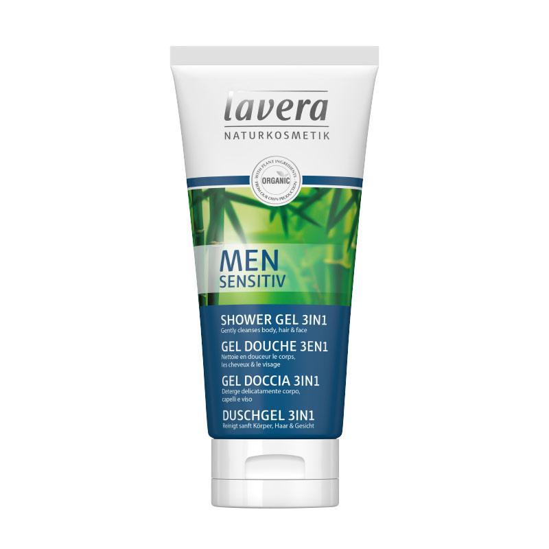 Gel de banho Men Sensitiv 3 em 1, Lavera 200 ml