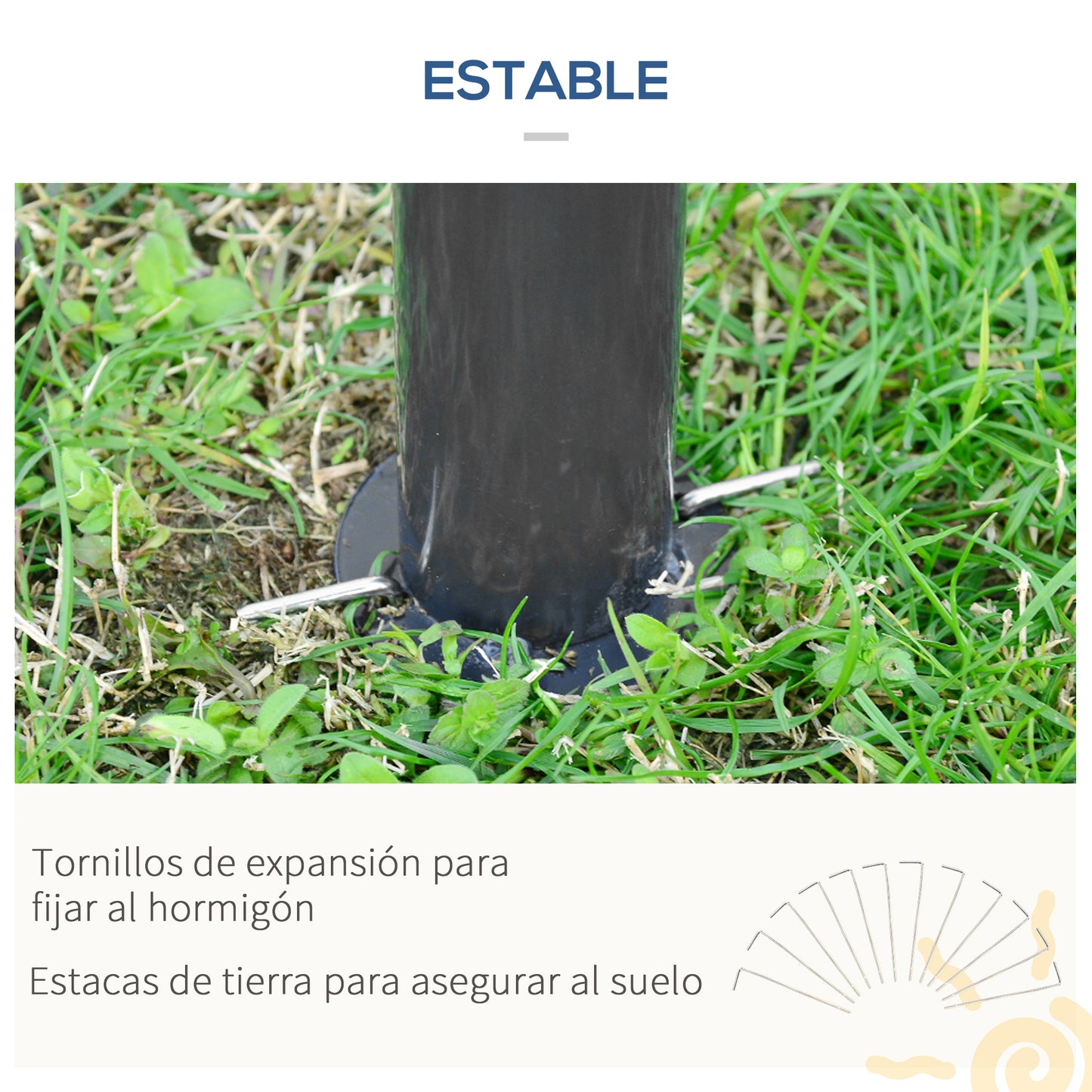 Outsunny Cenador Jardín 4x4 M Con Doble Techo Y 6 Mosquiteras Con Cremallera_5