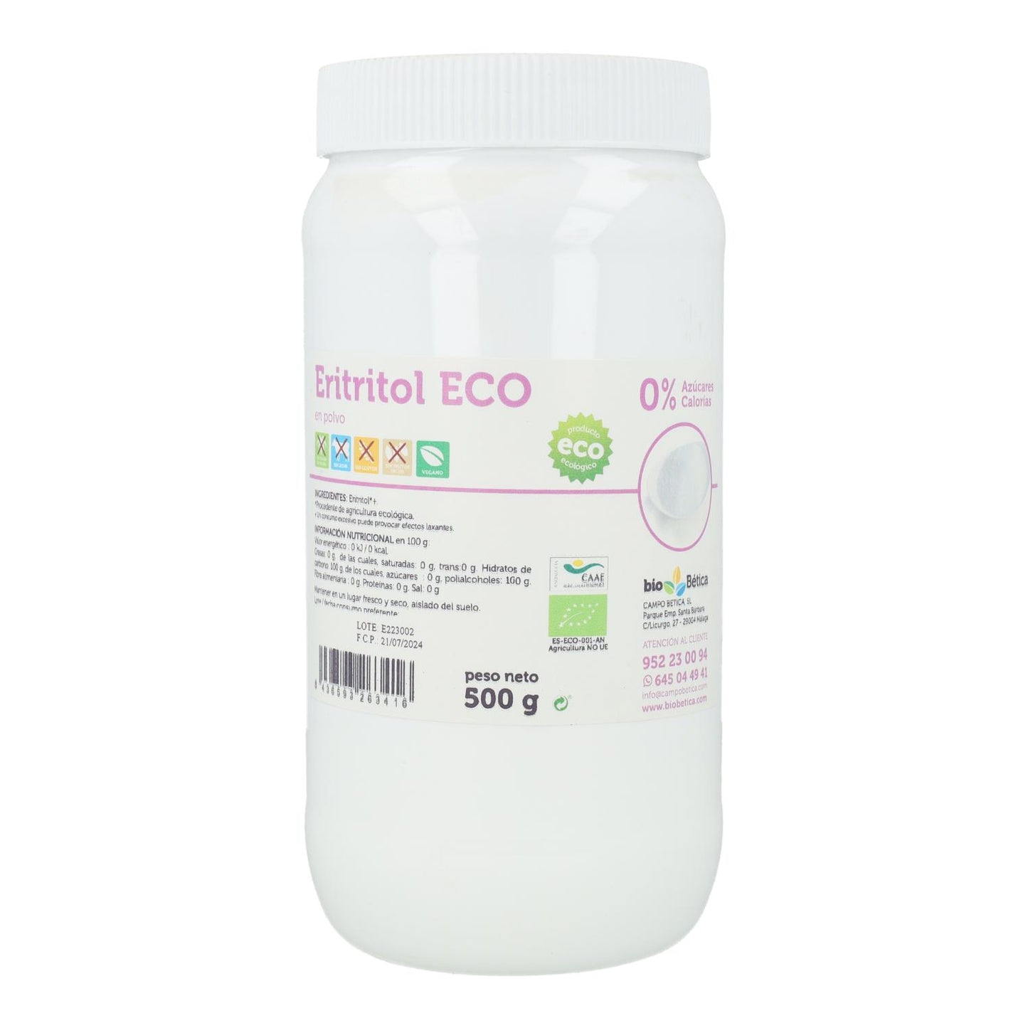 Bio Eritritol BioBética 500Gr