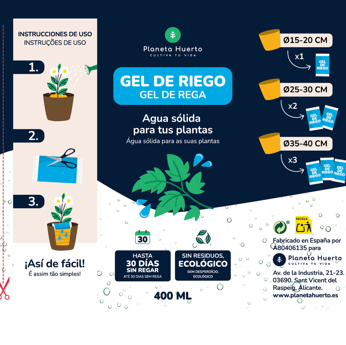 Gel de Irrigação Planeta Huerto 400 ml