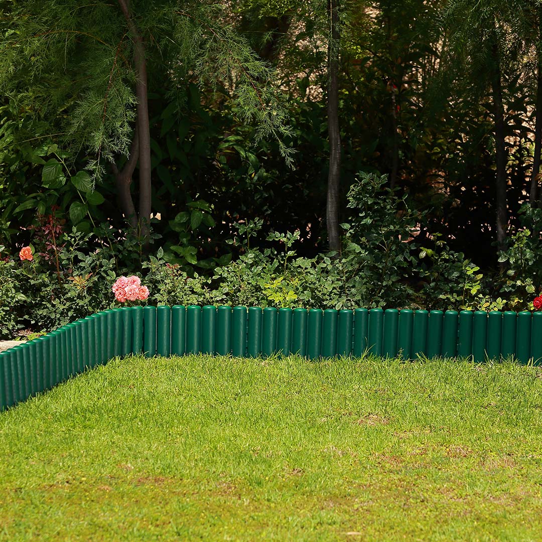 Pack De 5 Bordos Tronco Clickborder Lop Verde - Ideal Para Jardines - 0,4x0,2 M - Multicolor_2