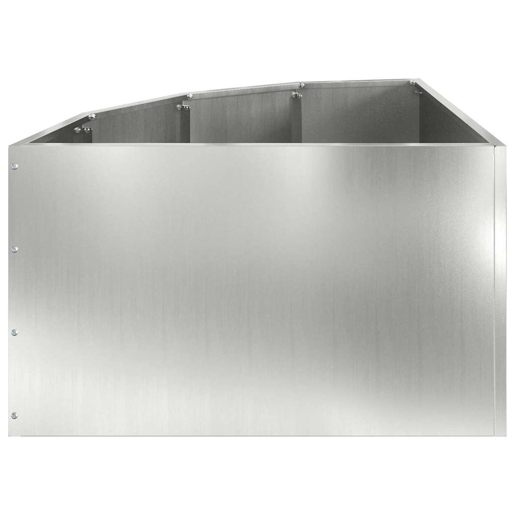 Macetero De Esquina Plateado 60 X 60 X 35 Cm Acero Galvanizado_5