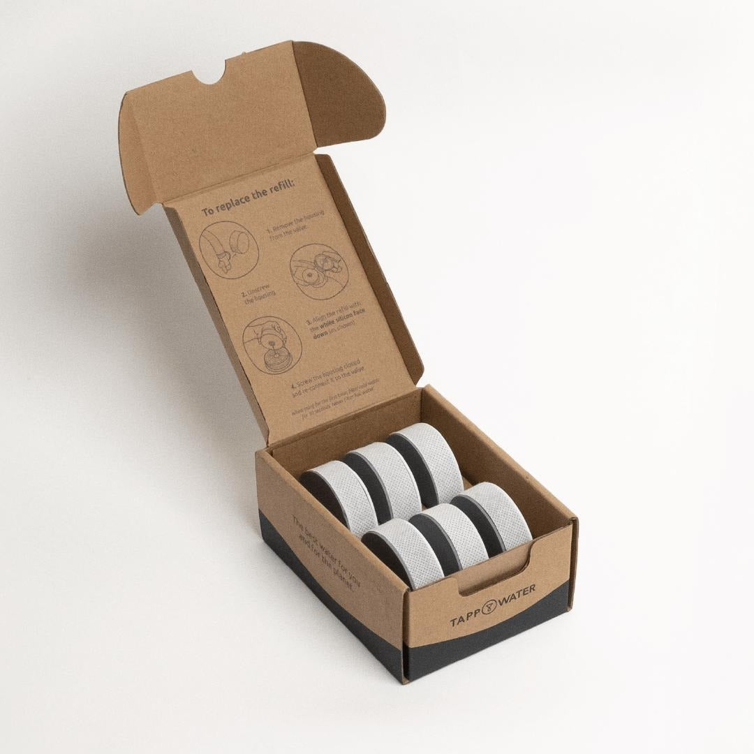 Embalagem de 6 cartuchos de filtro de água da torneira EcoPro Compact