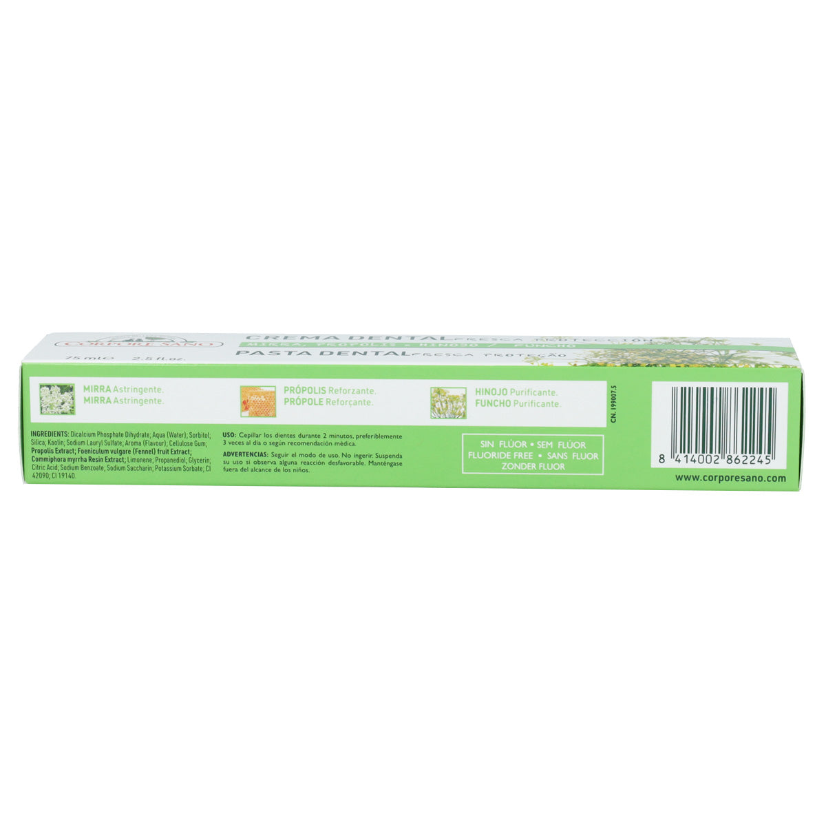 Corpore Sano Pasta de Dentes Mirra, Própolis e Funcho 75ml
