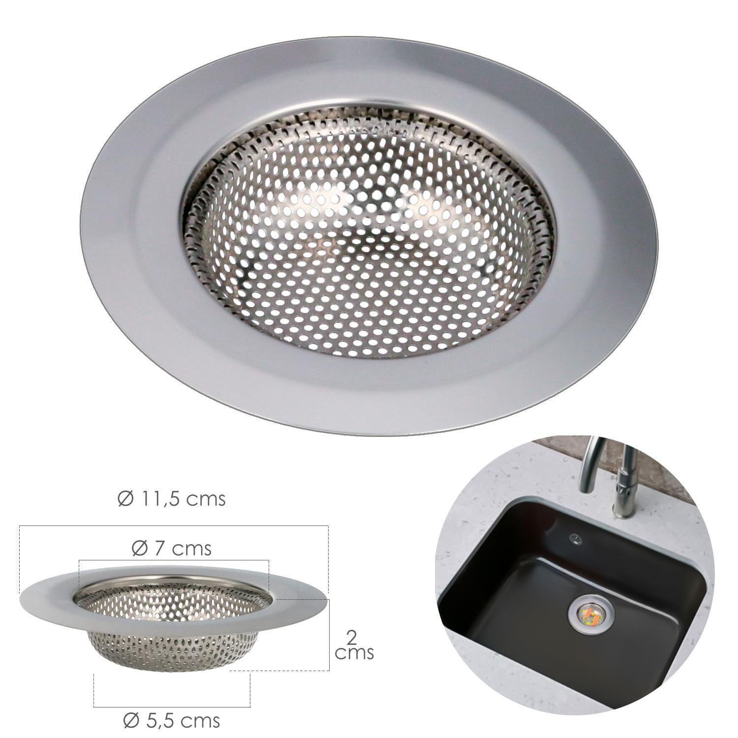 Filtro Cestillo Fregaderos / Lavabo Cocinas Ø 11,5 Cm.