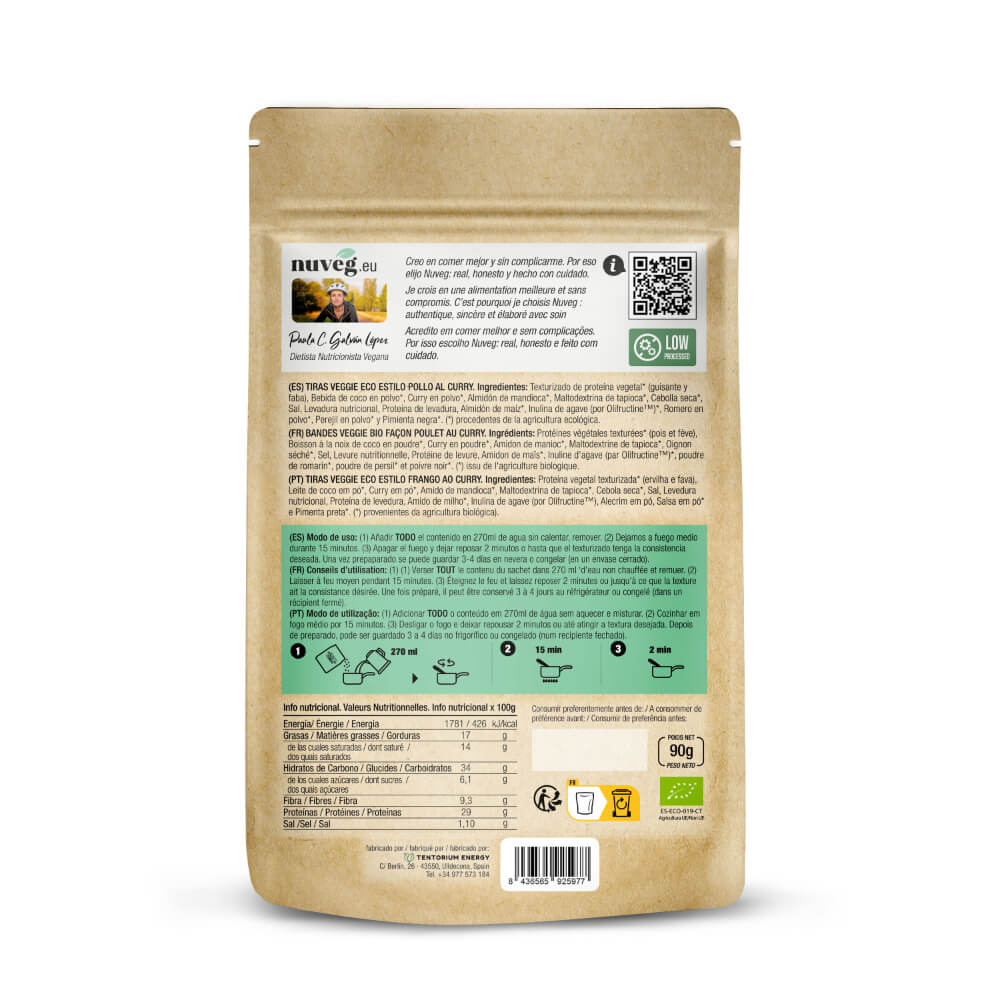 Frango vegetariano Nuveg eco caril 90 g