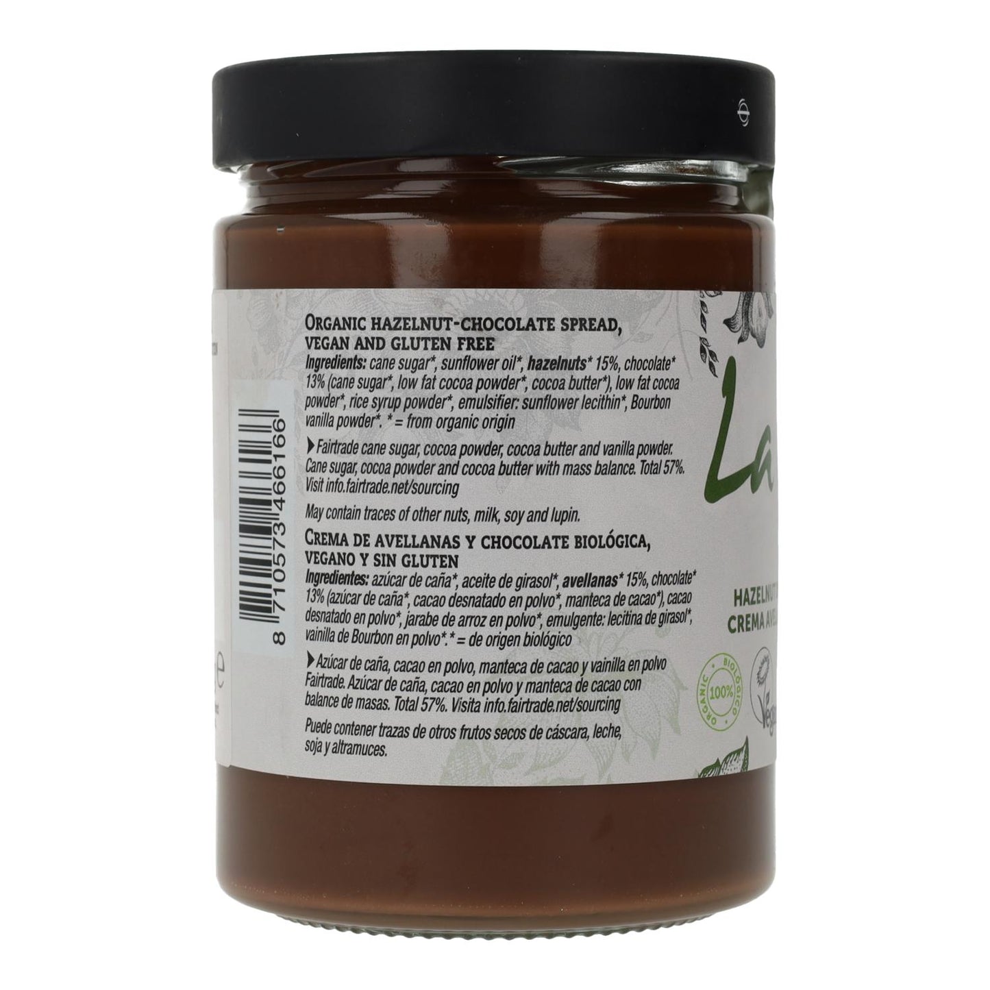 Creme Vegan de Chocolate e Avelã Sem Glúten La Vida Vegan 270 g