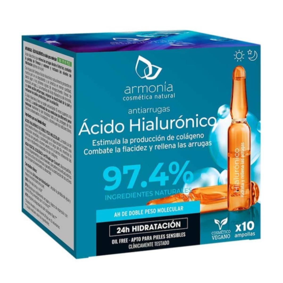 Ácido hialurónico antirrugas 10 amp. Harmony Natural Cosmetics