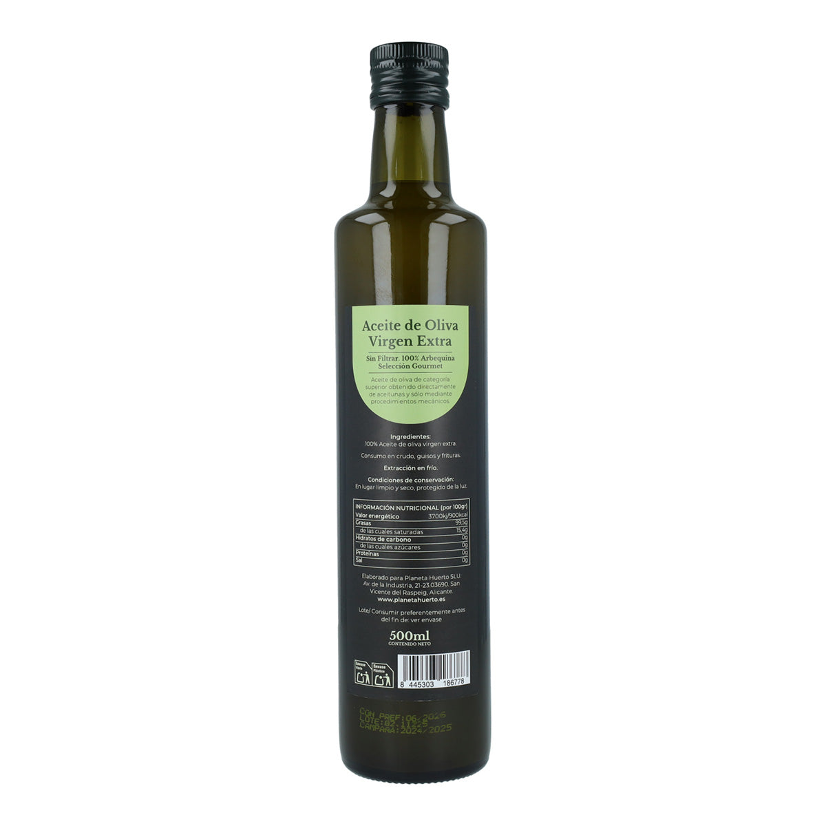 Embalagem de 3 azeites extra virgem verde não filtrado Planeta Huerto colheita precoce 500 ml