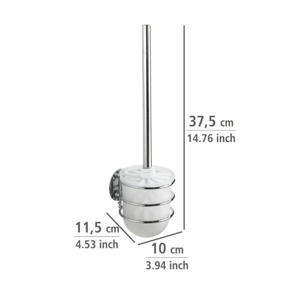 Suporte para escova de sanita de parede Wenko Turbo Loc, aço inoxidável, fixação sem perfuração