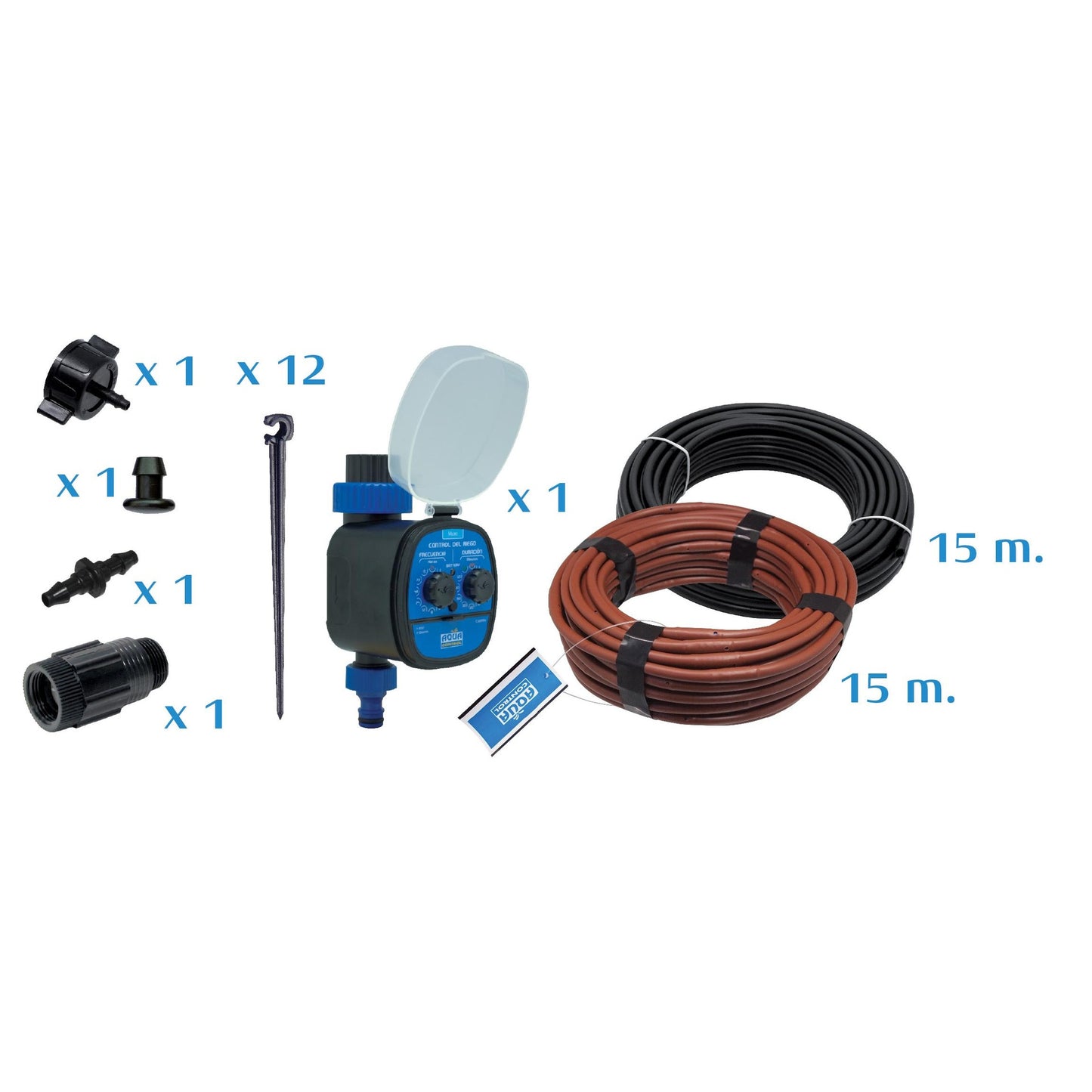 Kit de rega para mesas de cultivo com programador Aqua Control