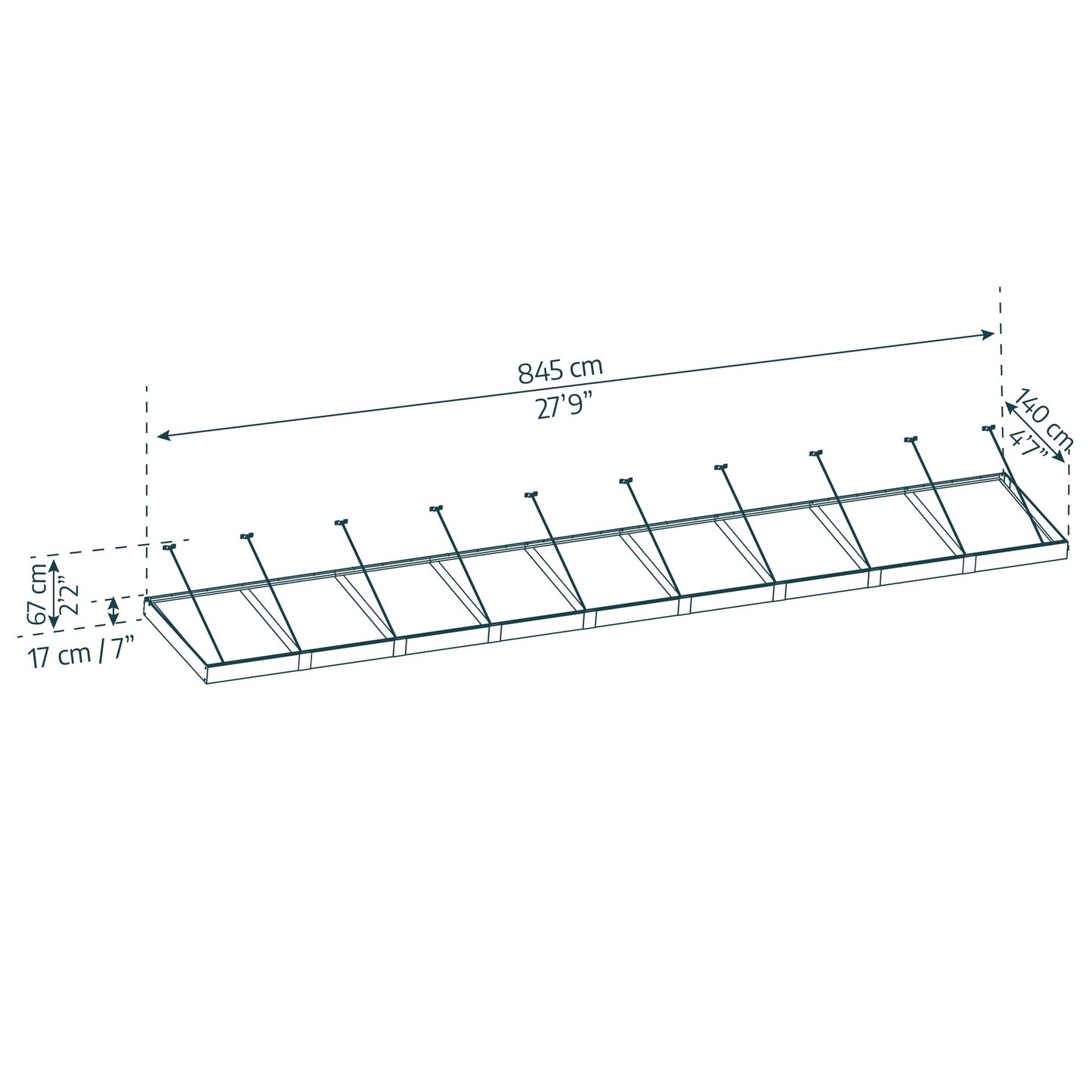 Sophia XL Canopy de porta 140x845 cm Transparente