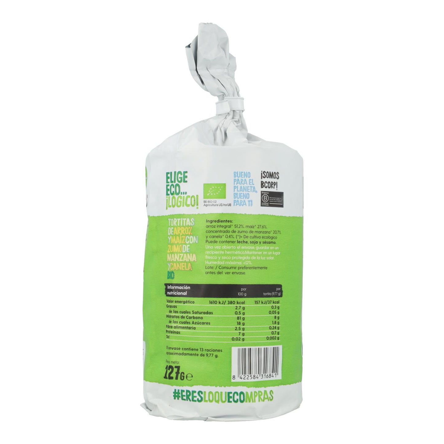 Bolinhos de Arroz e Milho Biológico Ecocesta com Maçã e Canela 127g