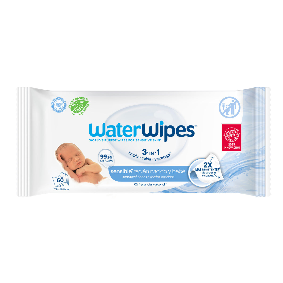 Toalhitas Húmidas WaterWipes BIO Baby 60 Unidades