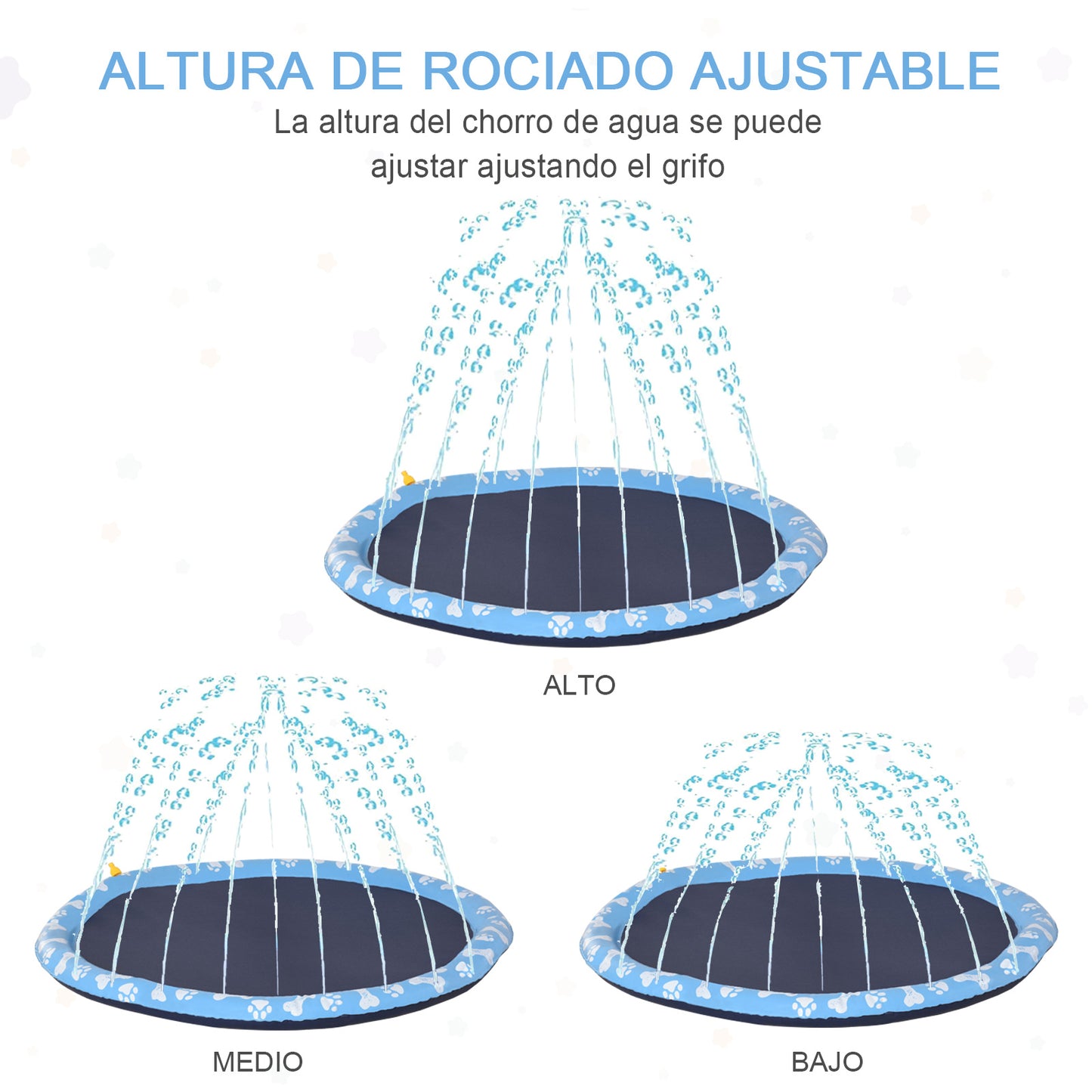 Pawhut Splash Pad Aspersor De Juegos De Agua 170 Cm Para Mascotas Jardín Patio_5
