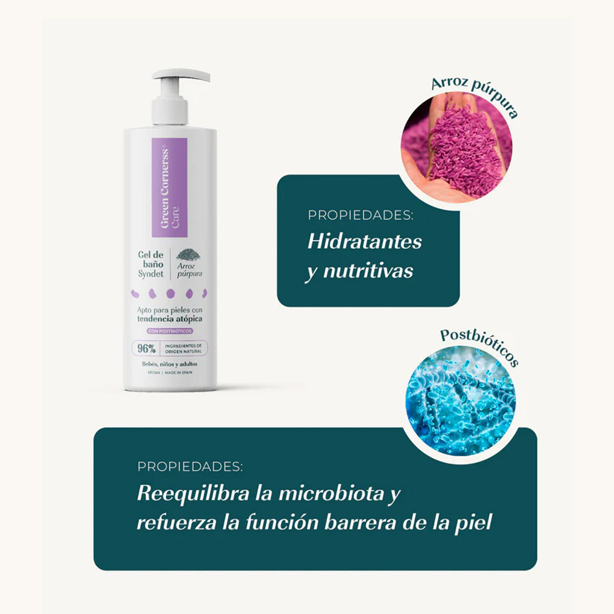 Gel de Banho de Arroz Roxo Green Corners Care 400 ml