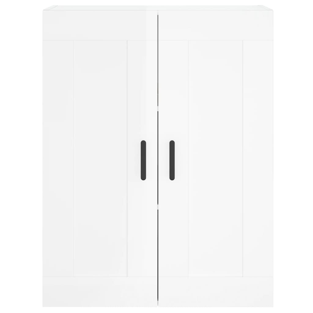 Aparador Alto Madera Contrachapada Blanco Brillo 69,5x34x180 Cm_5