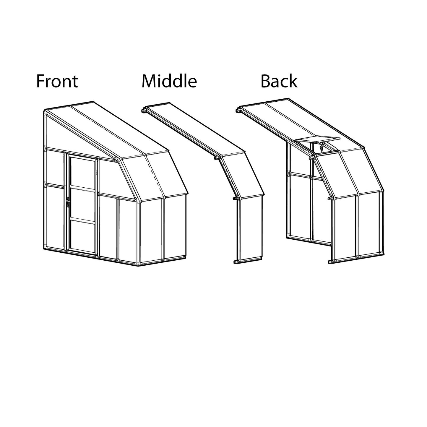 Pérgola fechada para solário 200x448 cm