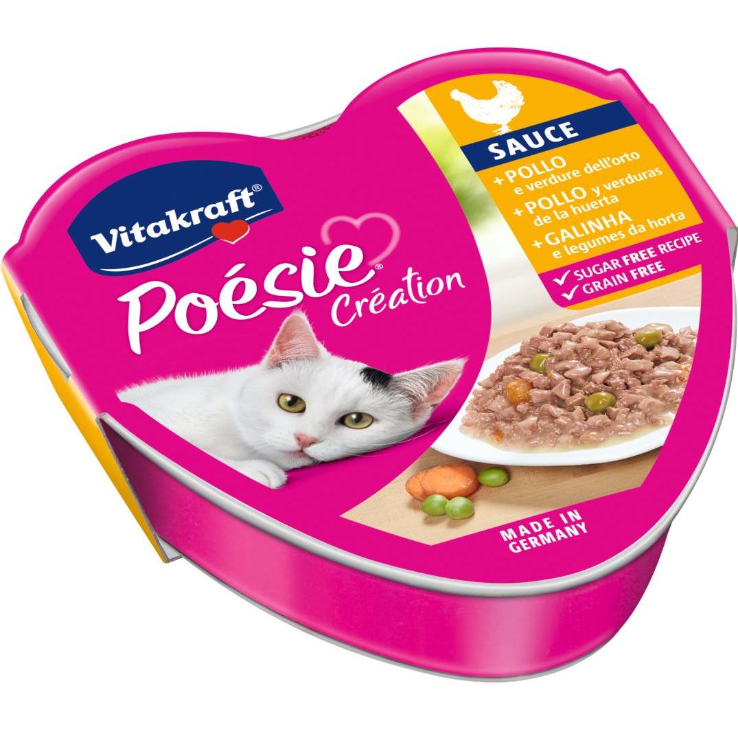 Vitakraft Latita Poésie com molho de frango e vegetais 85 g de comida húmida para gatos