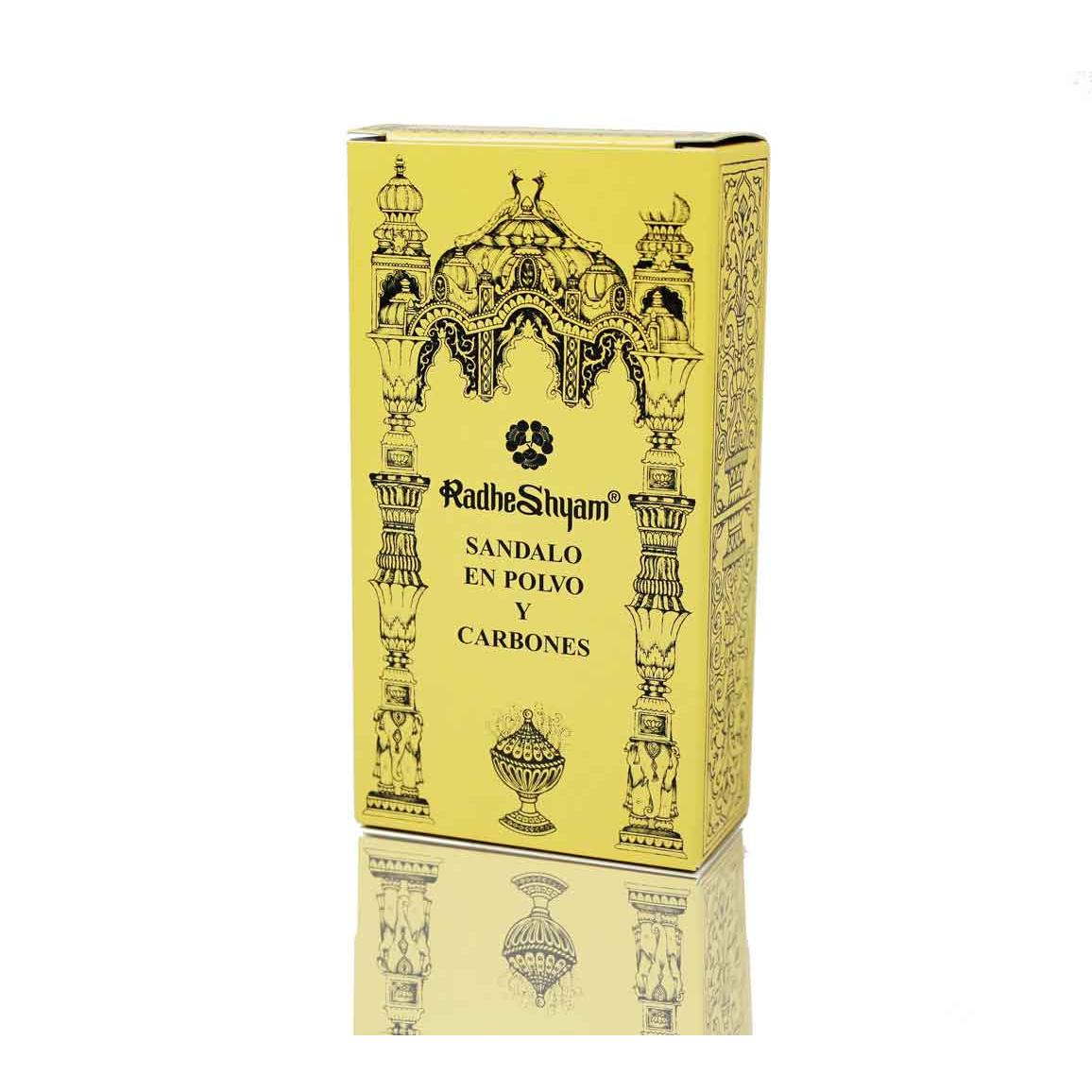 Incenso em pó de sândalo e carvão Radhe 100 gr Radhe