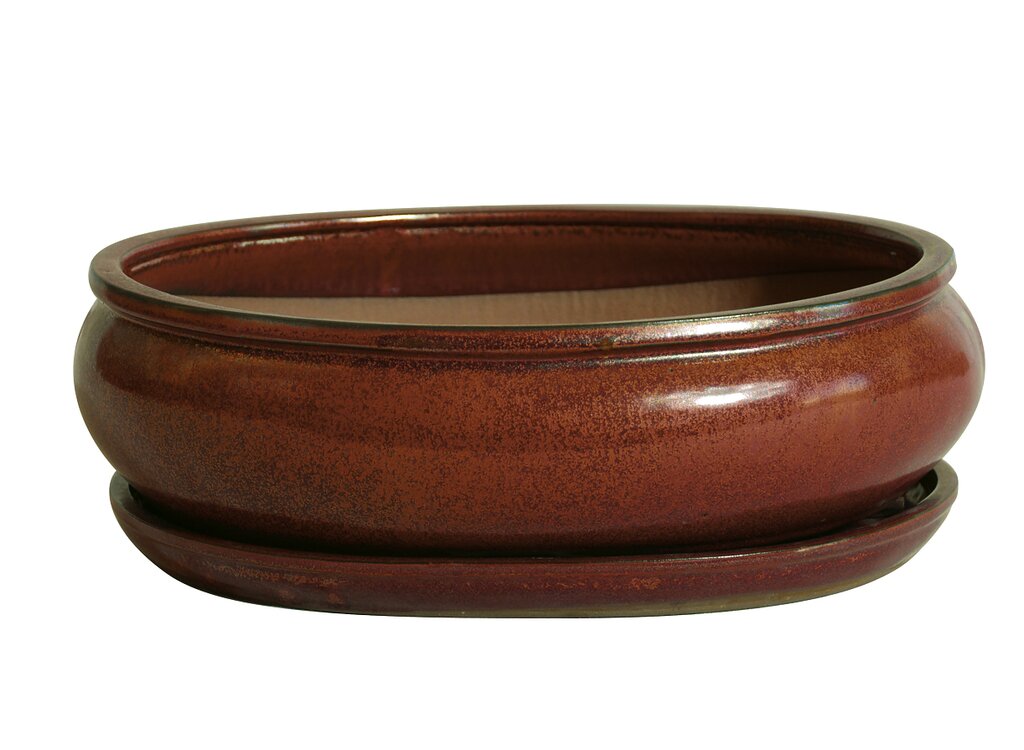 Tiesto Oval Rojo Rhea Con Plato 31x25x9cm_0