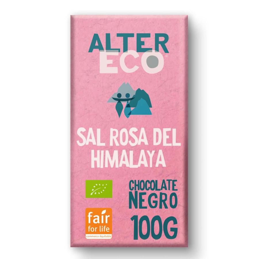 Chocolate Biológico com Sal Rosa dos Himalaias Altereco 100g