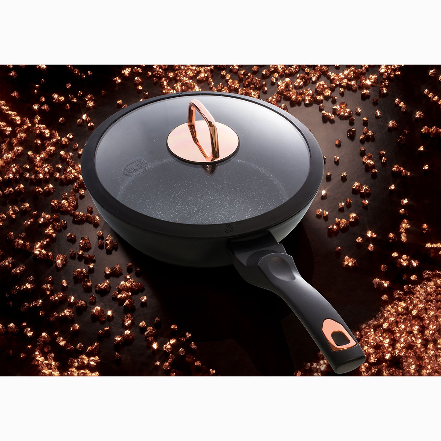 Batería Cocina Inducción 10 Piezas, Antiadherente Mármol Sin Pfoa, Aluminio, Cazuelas Sartenes Berlinger Haus Black Rose Negro_5