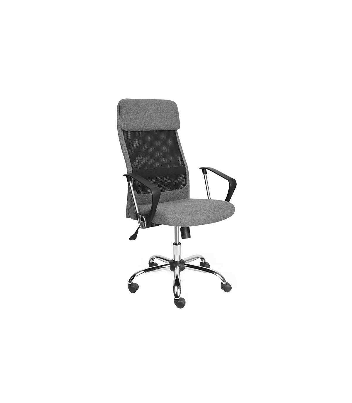 Silla Despacho Giratoria Elevable Acabado Gris/negro, 62 Cm(ancho) 109/118 Cm(altura) 63 Cm(fondo)_0