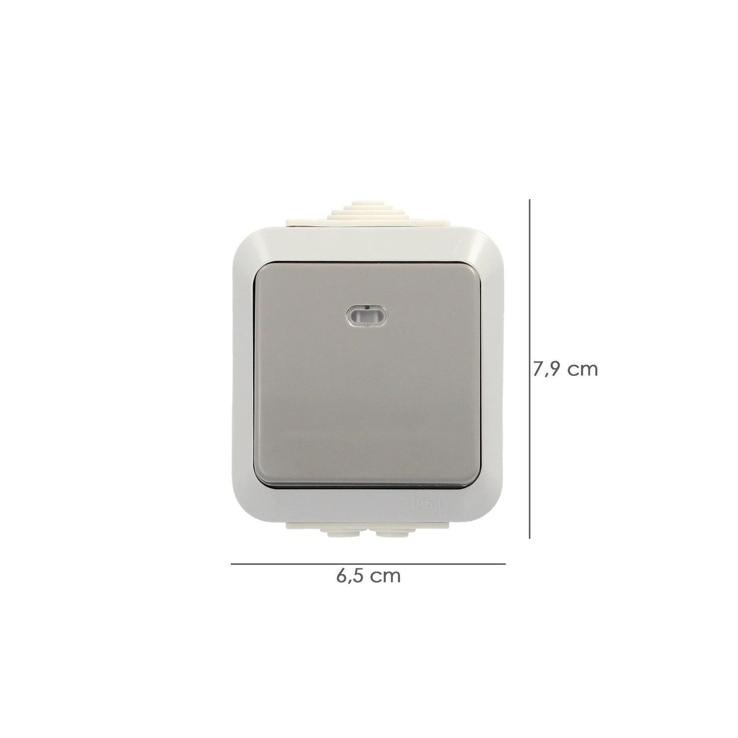 Pulsador Oryx Con Luz Y Tapa Gris