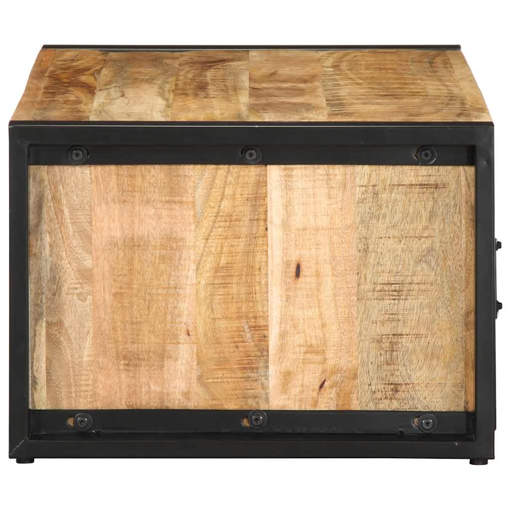 Mesa De Centro De Madera Maciza De Mango Rugosa 90x50x36 Cm_4