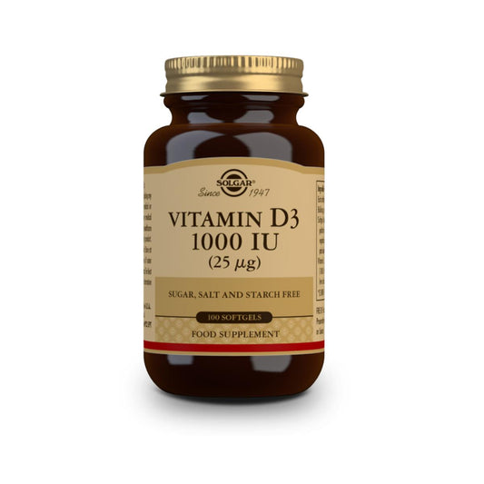 Vitamina D3 1000 UI, 100 pérolas de 25μg