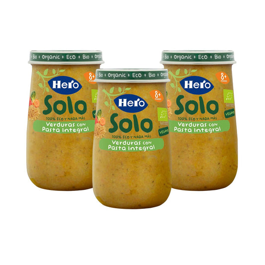 Pack promocional 3x ECO Hero Baby Massa Integral com Vegetais em Pote 190g