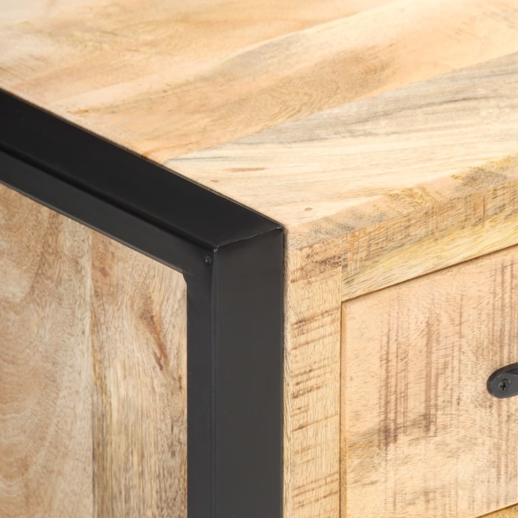 Mesita De Noche De Madera Maciza De Mango 40x35x55 Cm_4