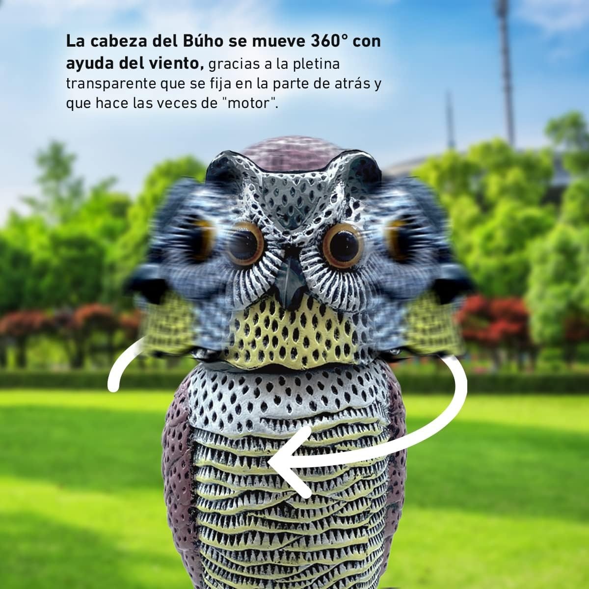 Coruja Espantalho Cabeça Giratória 41 cm Biotop
