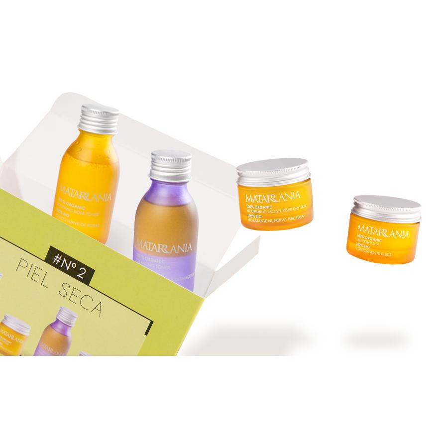 Pacote de tratamento natural Matarrania para pele seca