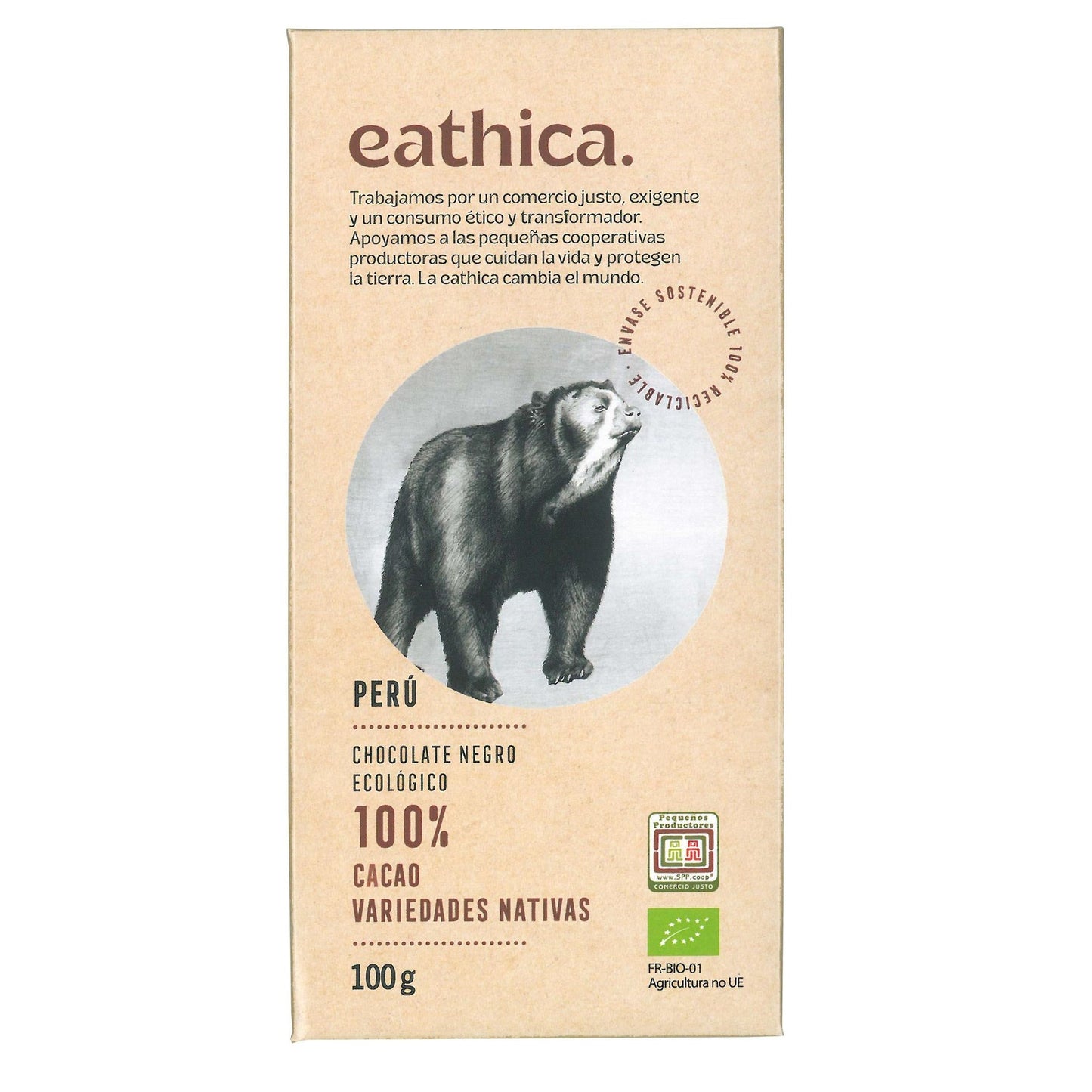 Chocolate Eathica 100% Peru BIO 100 g