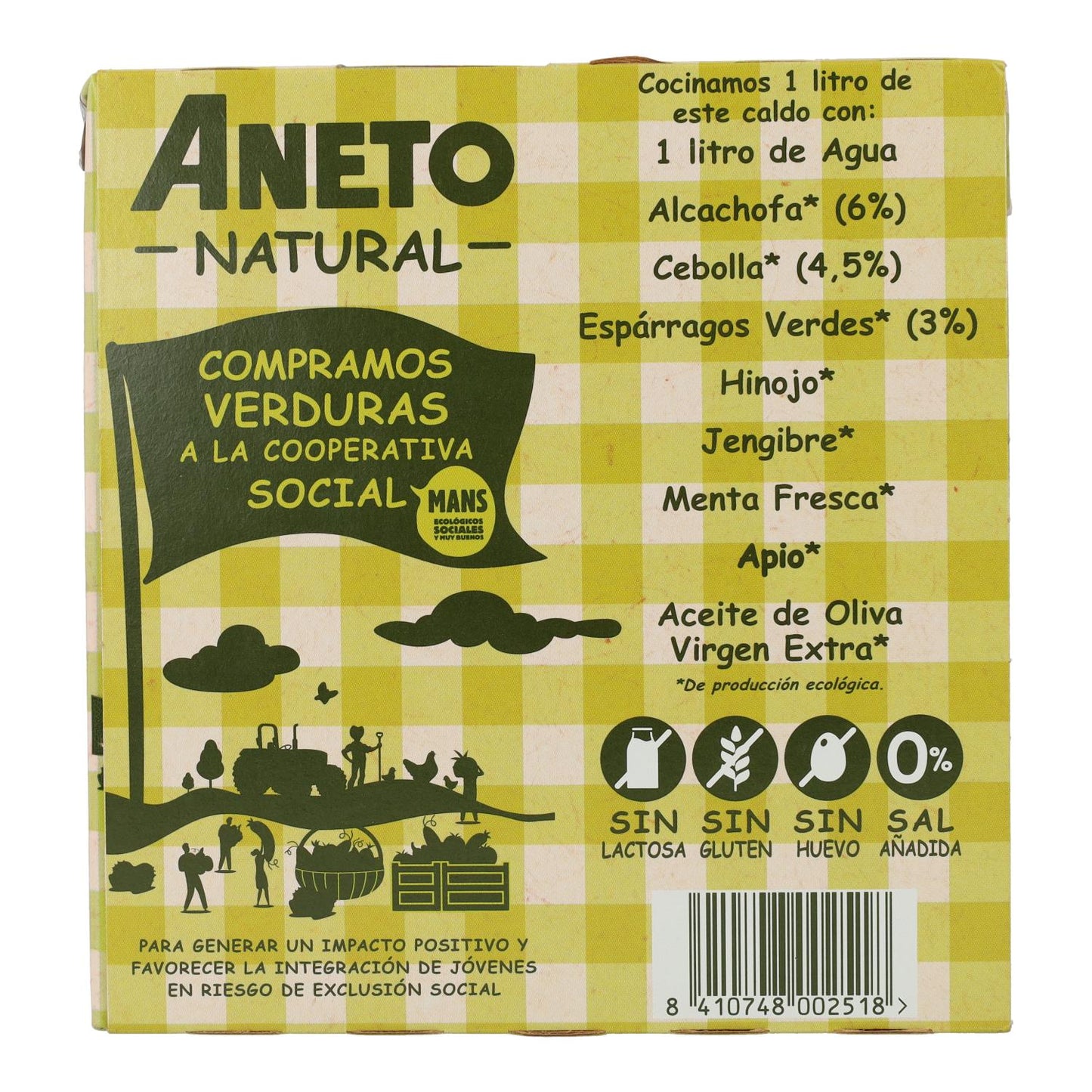 Caldo natural de alcachofra Aneto ECO Bipack 330ml