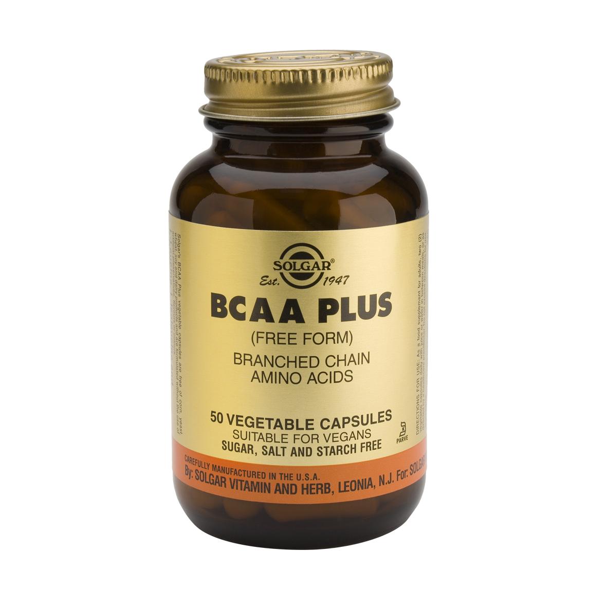 BCAA Plus Solgar, 50 cápsulas vegetais