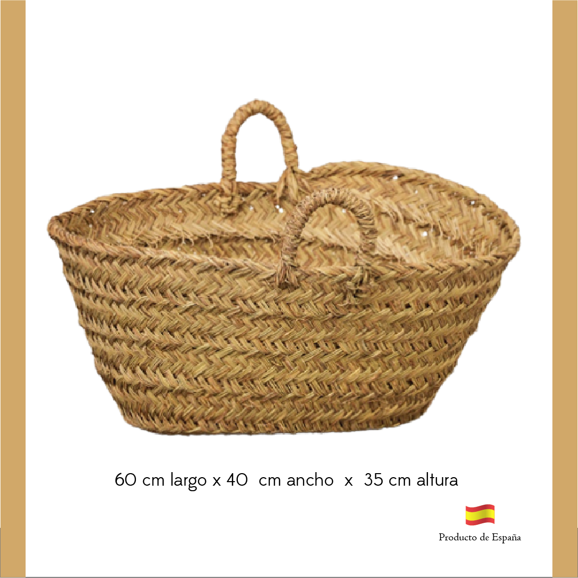 Cesta De Mimbre Leñera 60 X 40 X 35 Cm_1