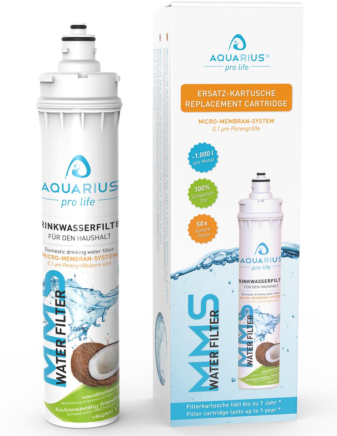 Aquarius Pro Life - Cartucho De Repuesto Para Filtro De Agua Ultrafino De 0,1 Micras (juego Completo)