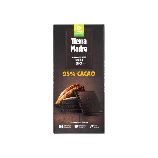 Chocolate negro de comércio justo 95% BIO Tierra Madre Oxfam Intermón 80 g